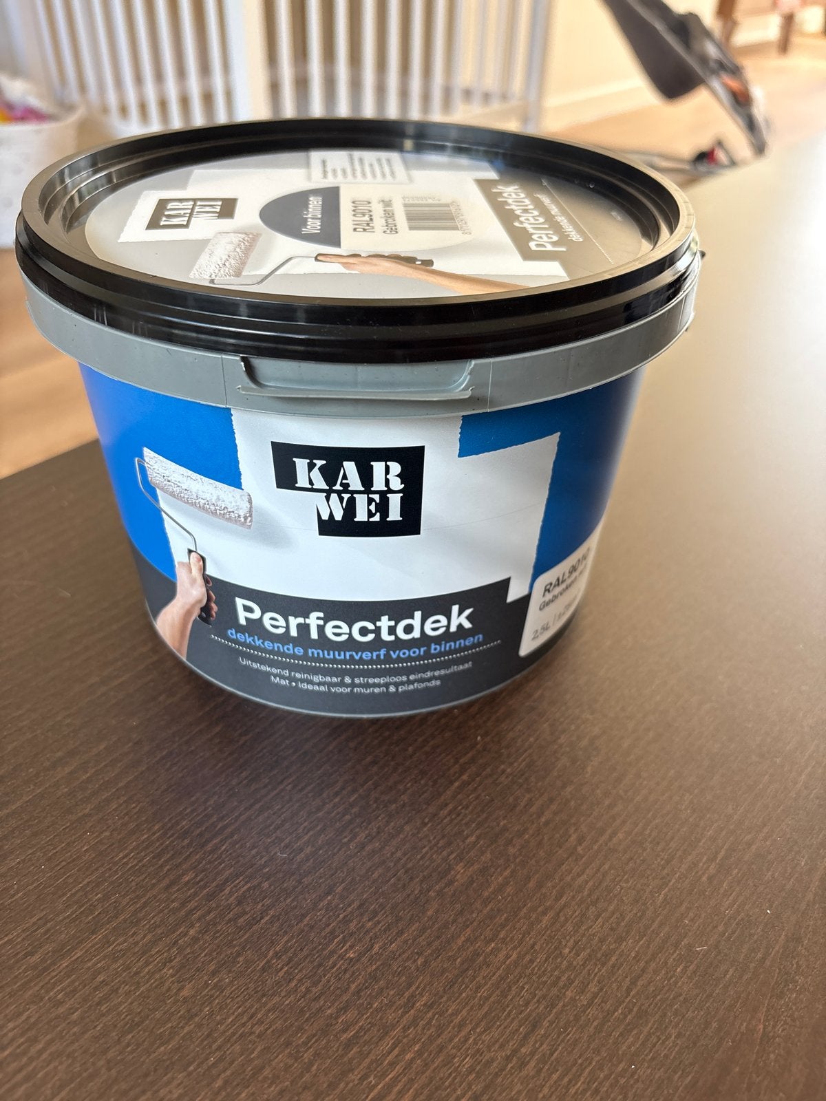 Karwei Perfectdek Muurverf RAL9010 Gebroken wit 2.5L, Ophalen, Nieuw, Overige typen