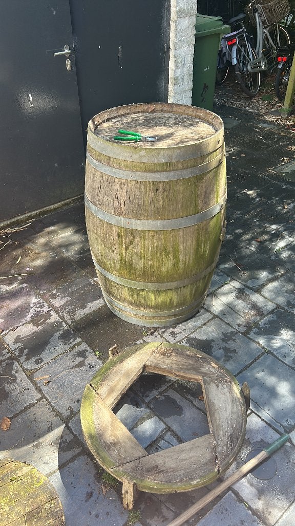 Regenton, 150 liter of meer, Ophalen, Gebruikt, Hout
