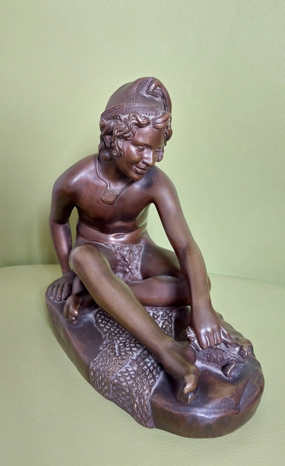 Bronzen beeld 'Napolitaanse Visser' door Francis Rude, Ophalen of Verzenden