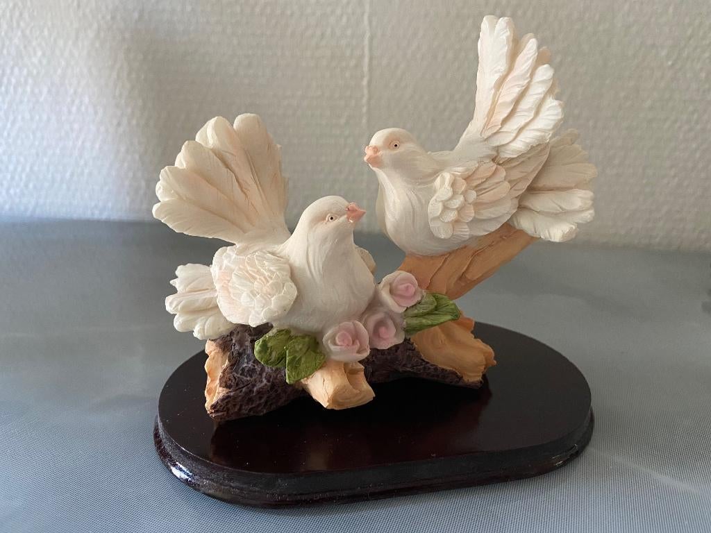 bruiloft huwelijk duiven duif op houten voetstuk topper, Ophalen of Verzenden, Nieuw, Versiering, Geboorte of Huwelijk