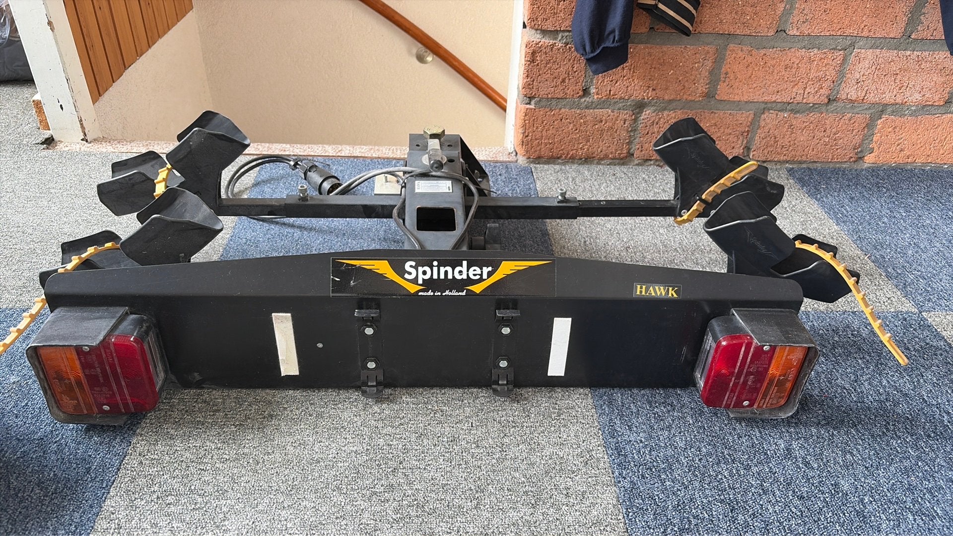 Spinder Hawk Trekhaak Fietsendrager voor 2 fietsen, Ophalen of Verzenden, 2 fietsen, Gebruikt, Trekhaakdrager