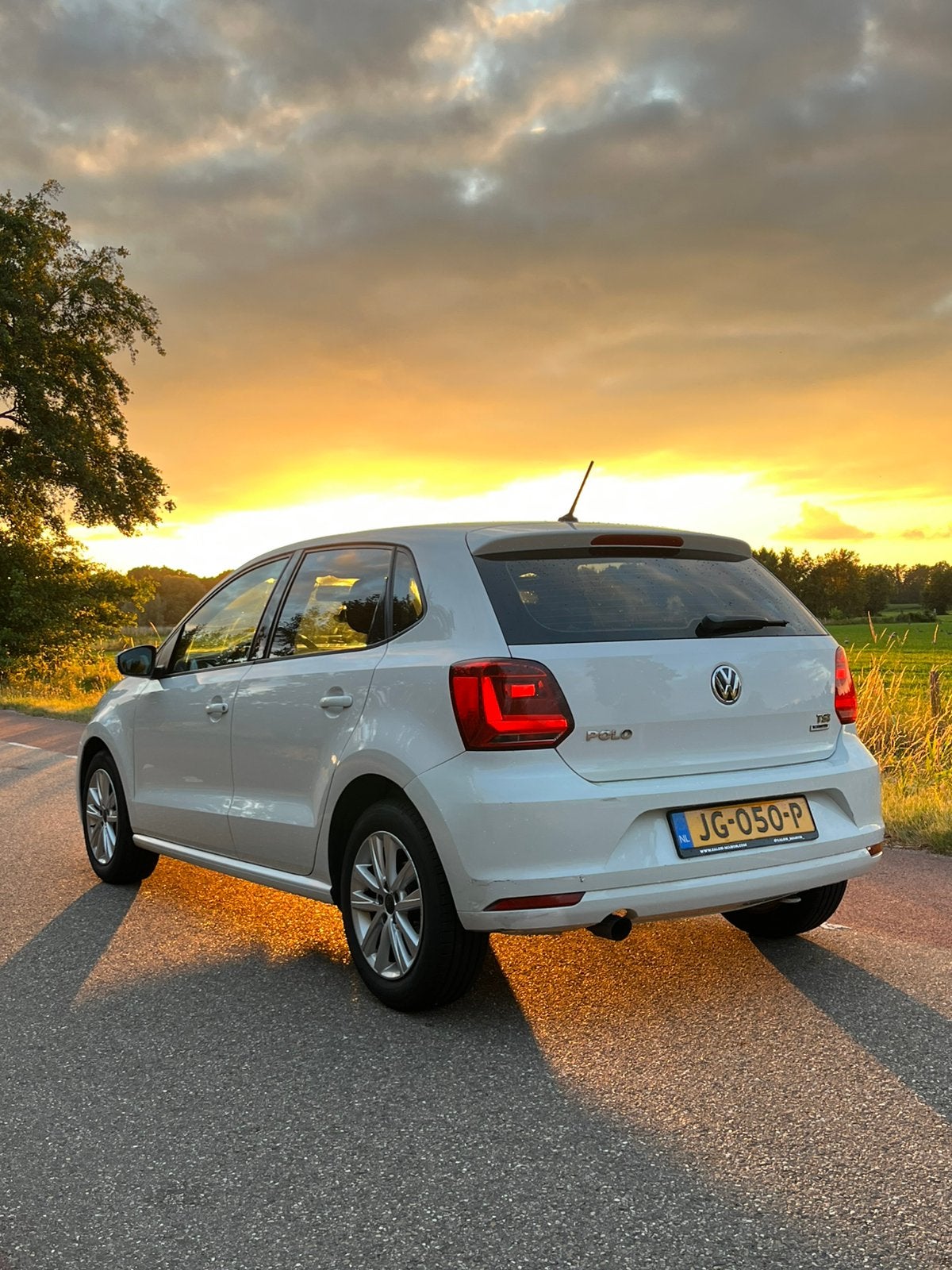 Volkswagen Polo 1.2 TSI 2015 5-drs airco, Stof, 40 €/maand, 4 cilinders, Wit