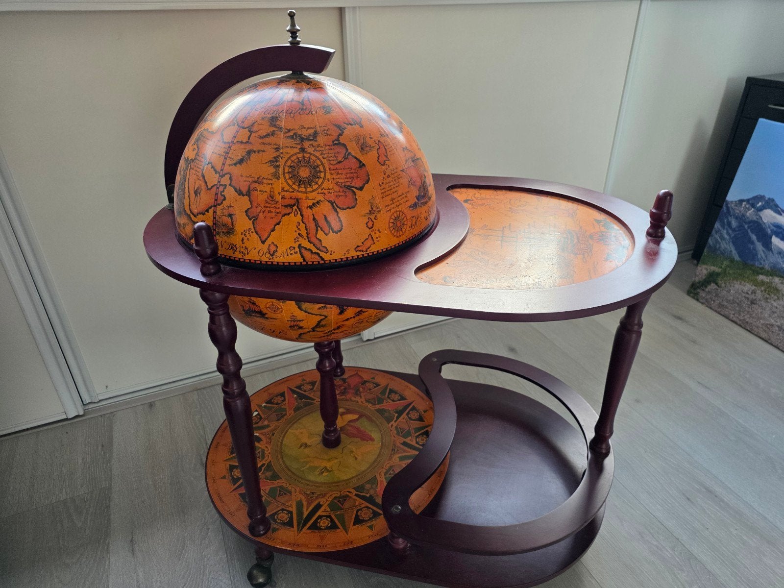 Whisky Globe Bar - Vintage Stijl, Ophalen, Gebruikt, Bruin, Vintage