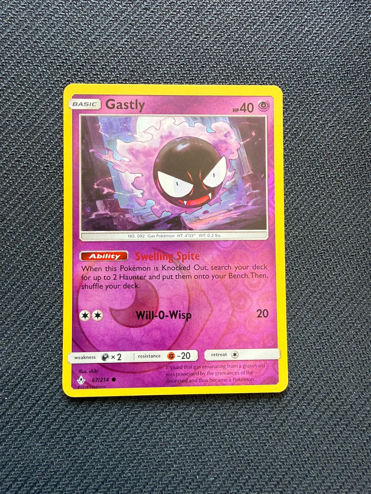 Gastly 67/214 Reverse Holo Unbroken Bonds Pokemon, Ophalen, Nieuw, Losse kaart