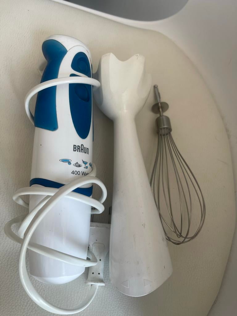 Braun staafmixer 400W met garde, Witgoed en Apparatuur, Minder dan 1 liter, Ophalen of Verzenden, Gebruikt, 1 snelheid