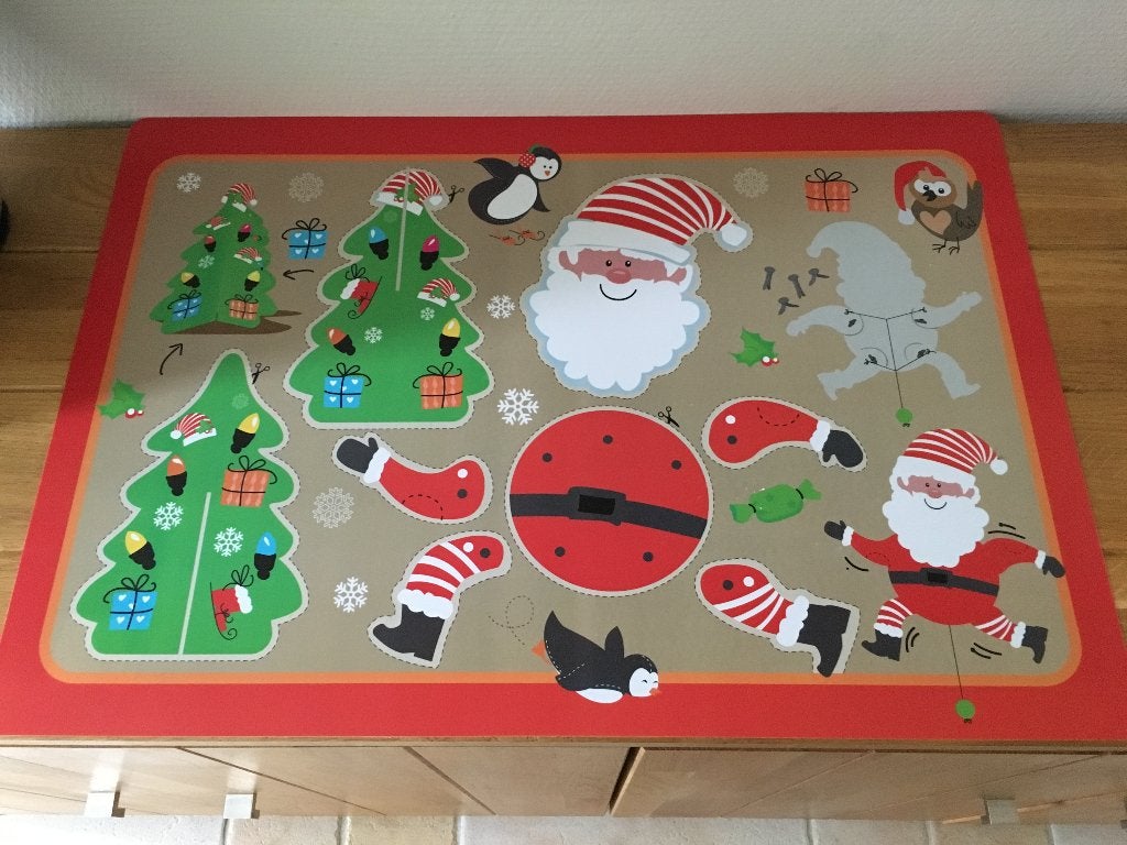 kerst placemat XXL kerst afwasbaar 4 stuks samen, Ophalen of Verzenden, Nieuw