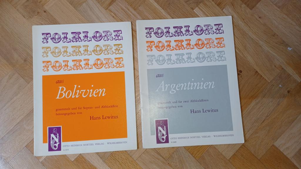 Bladmuziek Hans Lewitus: Folklore uit Bolivia & Argentinie, Ophalen of Verzenden, Zo goed als nieuw, Artiest of Componist, Blokfluit