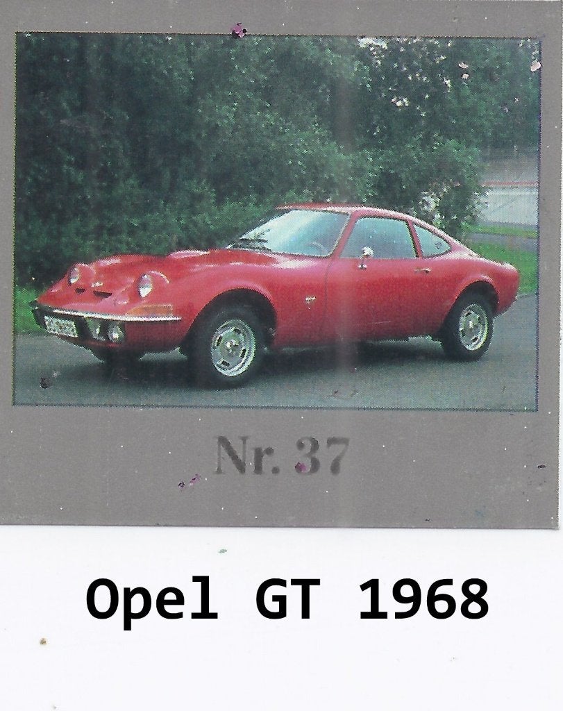 Vp69 verzamelplaatje nr 37 opel gt ---- 1968 --, Ophalen of Verzenden, Zo goed als nieuw, Auto's