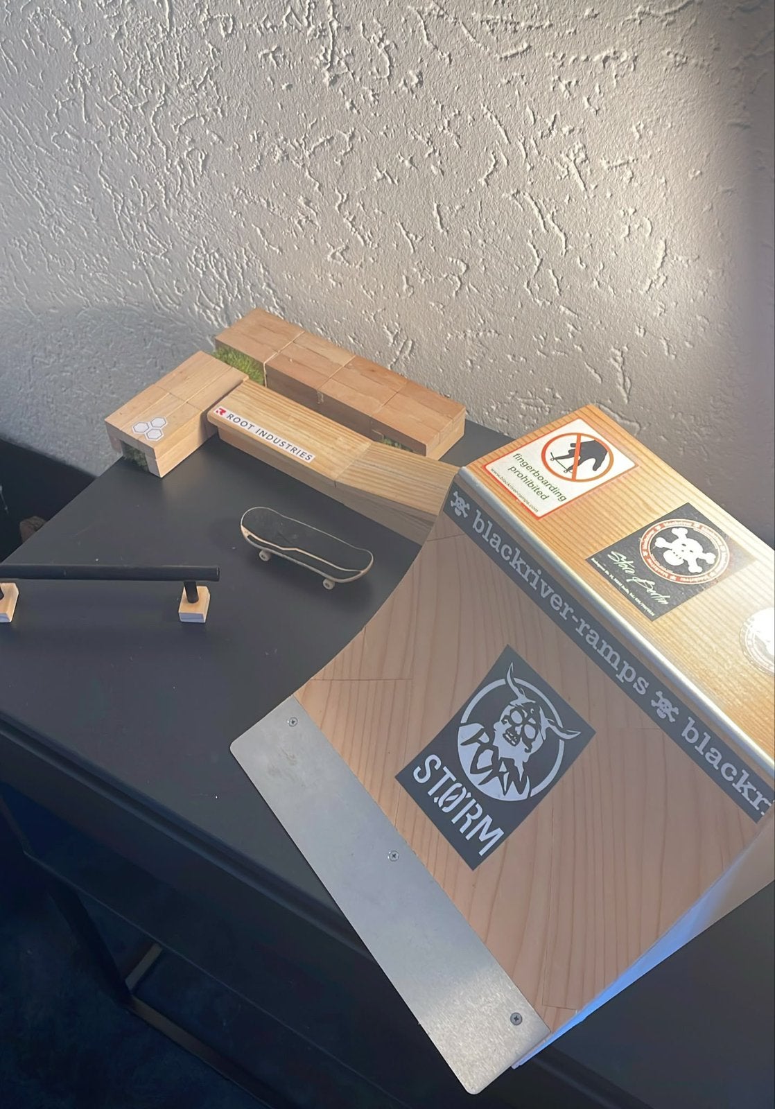 Complete fingerboard set Blackriver ramps, rail, fingerboard, Ophalen of Verzenden, Gebruikt
