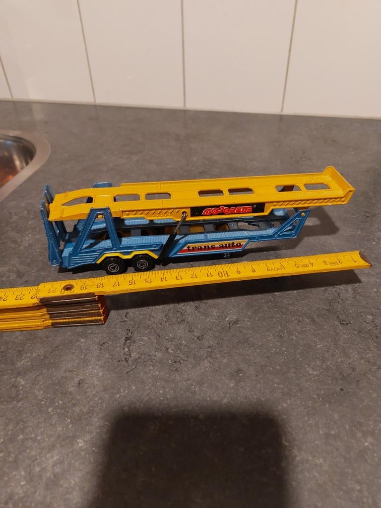Majorette Trans Auto autotransporter trailer, Ophalen of Verzenden, Gebruikt, Bus of Vrachtwagen