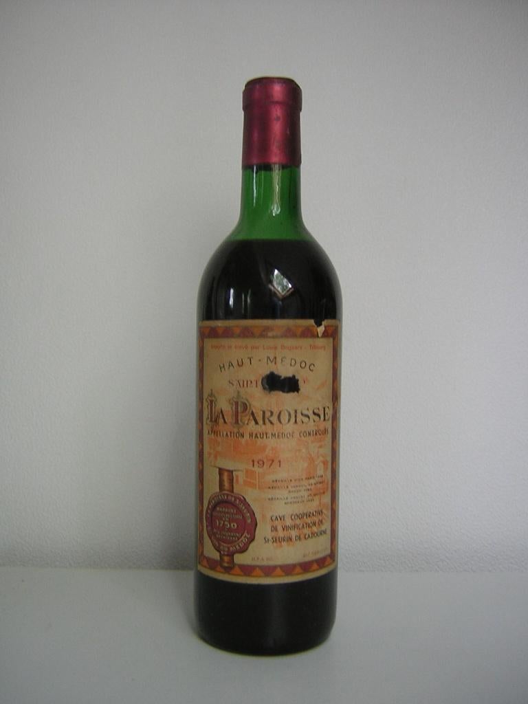 1971 La Paroisse Haut Medoc 55 jaar Oude Franse wijn !!, Frankrijk, Nieuw, Ophalen of Verzenden, Rode wijn