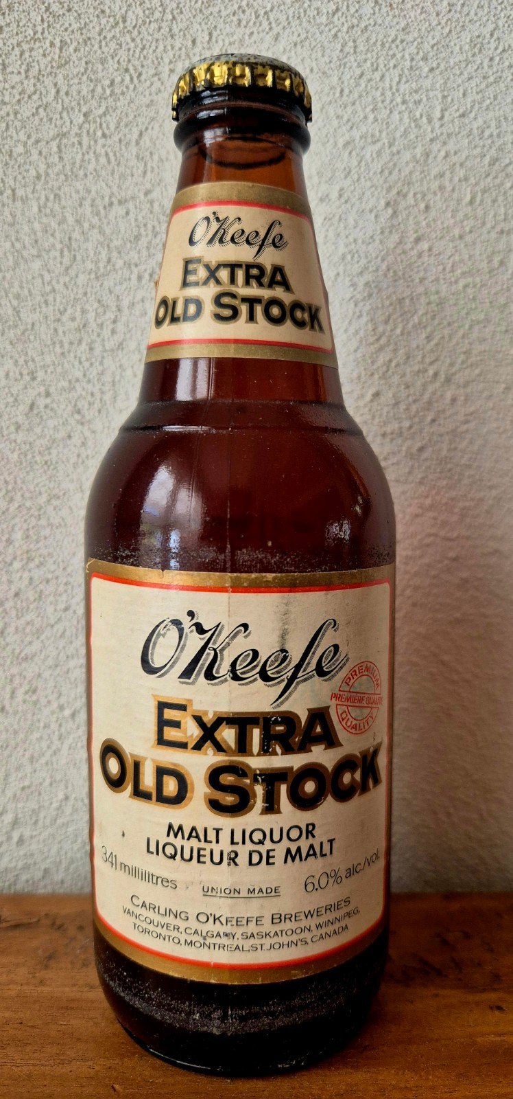 fles bier O'Keefe Extra Old Stock, een Canadese Malt Liquor, Ophalen of Verzenden, Zo goed als nieuw, Flesje(s), Overige merken