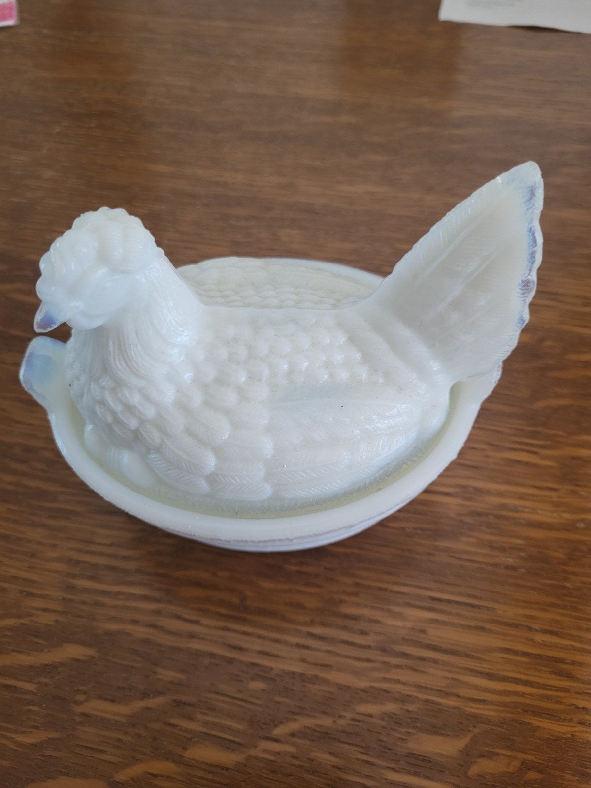 Vintage Melkglas Kip op Nest Candy Dish, Antiek en Kunst, Ophalen of Verzenden