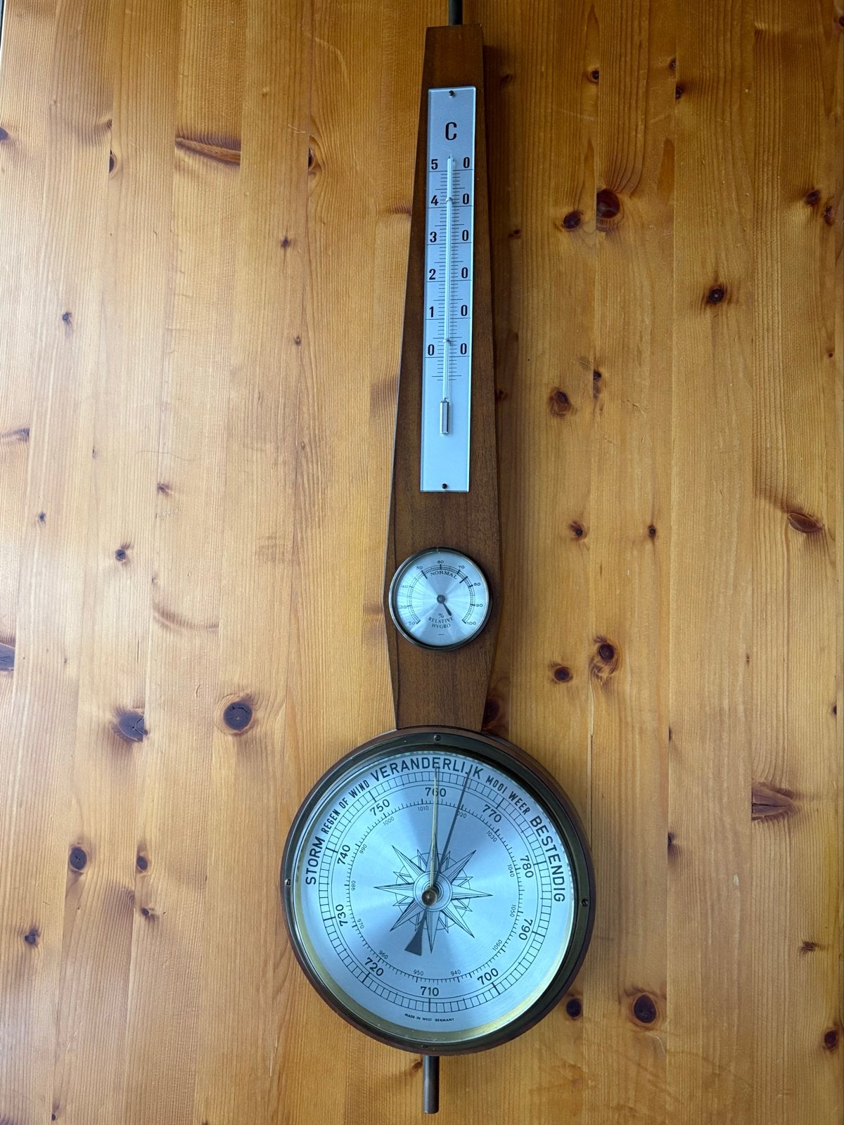 Barometer met thermometer en hygrometer, Audio, Tv en Foto, Weerstations en Barometers, Gebruikt, Weerstation, Ophalen