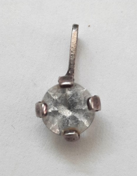Vintage zilveren hanger met zirkonia of bergkristal 835, Ophalen of Verzenden, Zo goed als nieuw, Zilver, Zilver