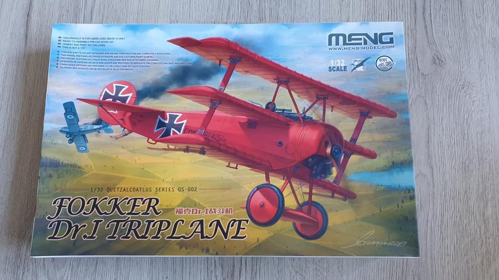 Meng 1/32 Fokker Dr.1 inclusief Aviattic decalset, Overige merken, Nieuw, Ophalen of Verzenden, Groter dan 1:72