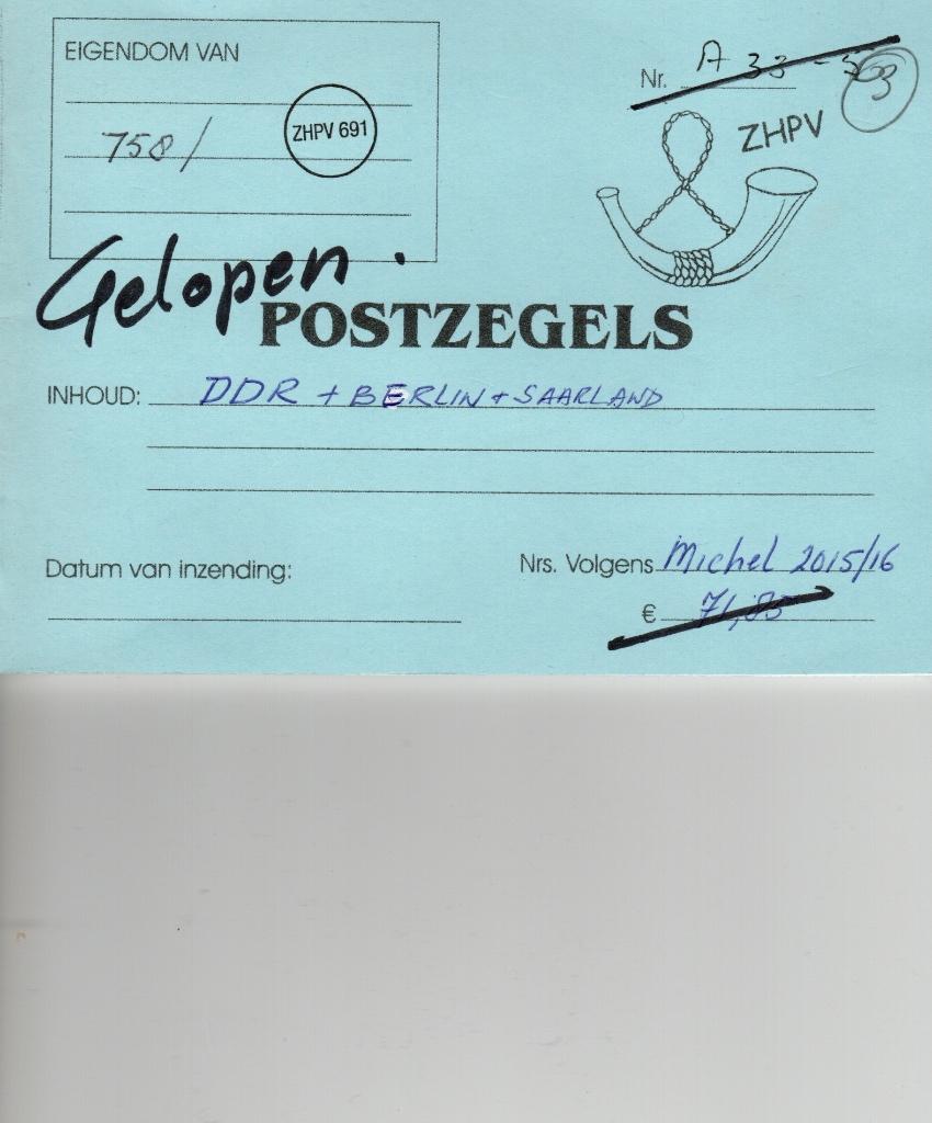 DDR + Berlin + Saarland, Postzegels en Munten, Ophalen of Verzenden, DDR, Gestempeld