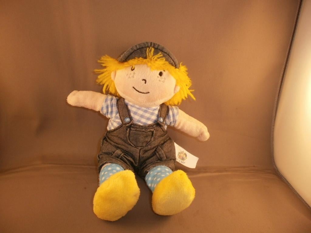 Fien & Teun pop jongen/boer met pet /tuinbroek spijkerstof, Overige karakters, Overige typen, Nieuw, Ophalen of Verzenden