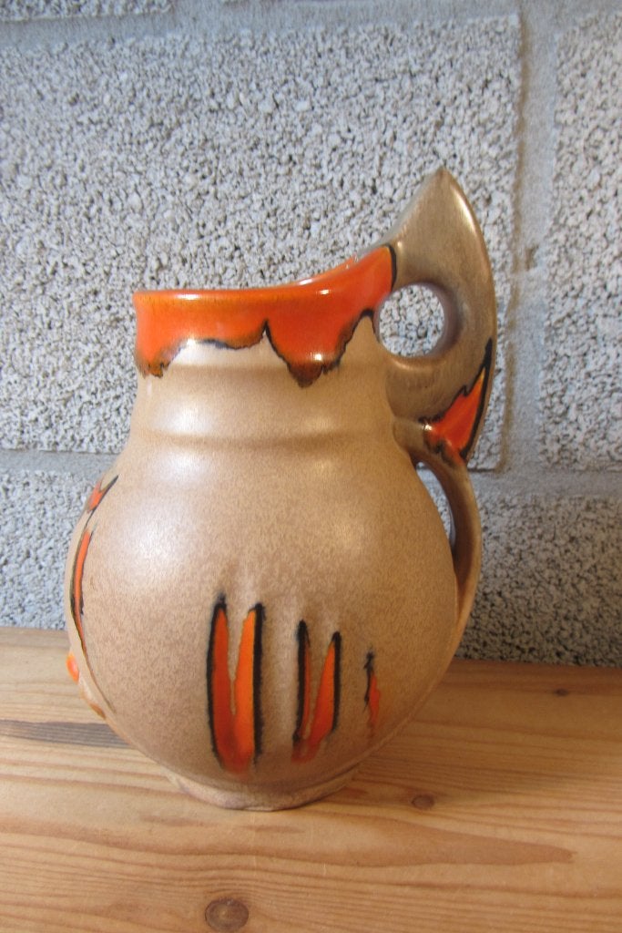 Vaas / kan (plateel) van de Kennemer Pottenbakkerij, Velsen, Antiek en Kunst, Antiek | Keramiek en Aardewerk, Ophalen of Verzenden