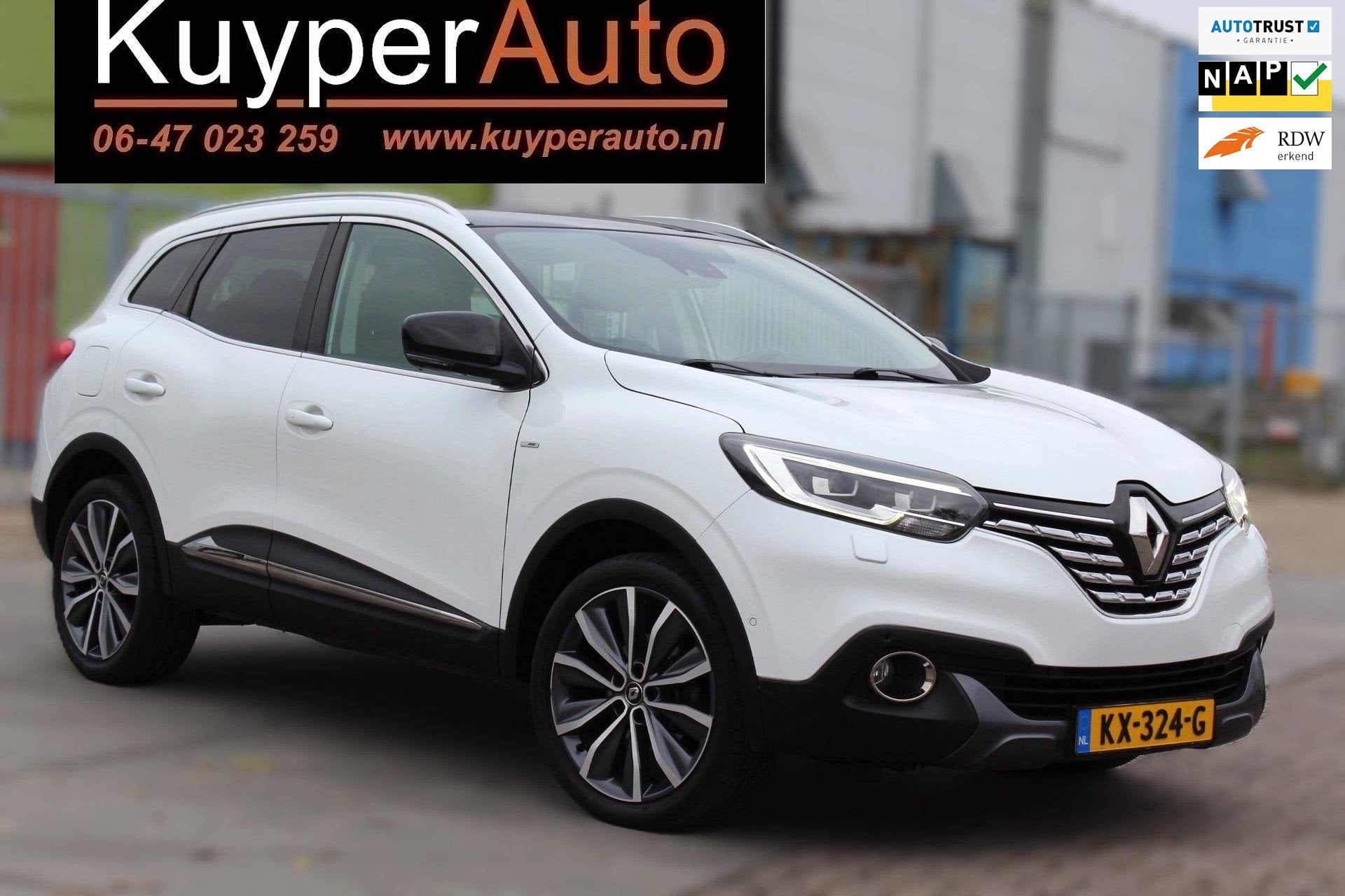 Renault Kadjar 1.2 TCe Bose automaat nap panorama dak vol op, Gebruikt, Euro 6, 4 cilinders, Leder en Stof