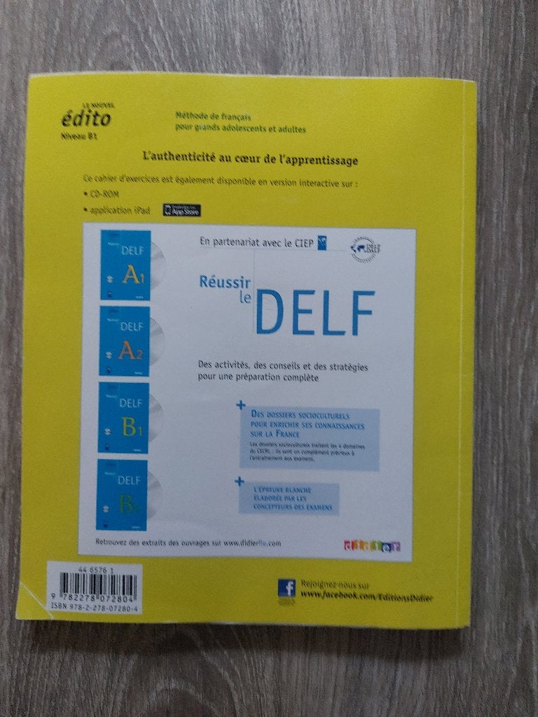 Le nouvel édito niveau B1 excercices ISBN 97822278072804, Gelezen, Frans, VWO, Élodie Heu