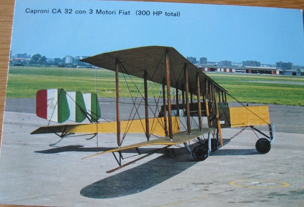 Caproni CA 32 met Fiat motor op nieuwe ansichtkaart, Verzenden, 1980 tot heden, Ongelopen, Overige thema's