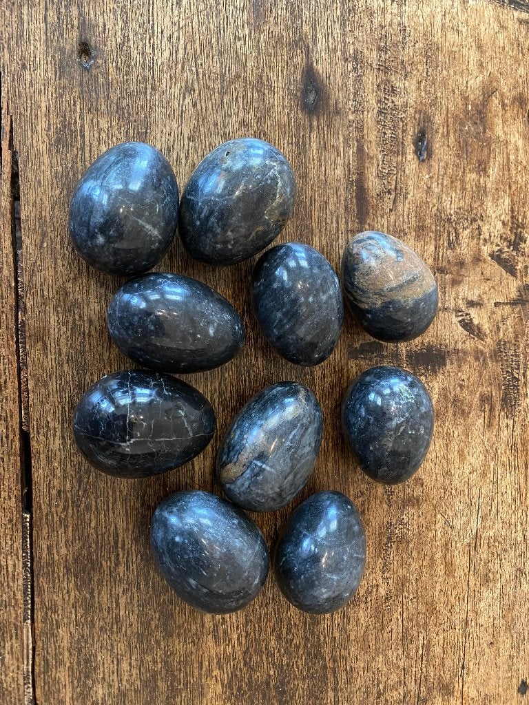 Brocante gepolijste (Onyx?) kleine marmeren eieren- Pasen, Ophalen of Verzenden