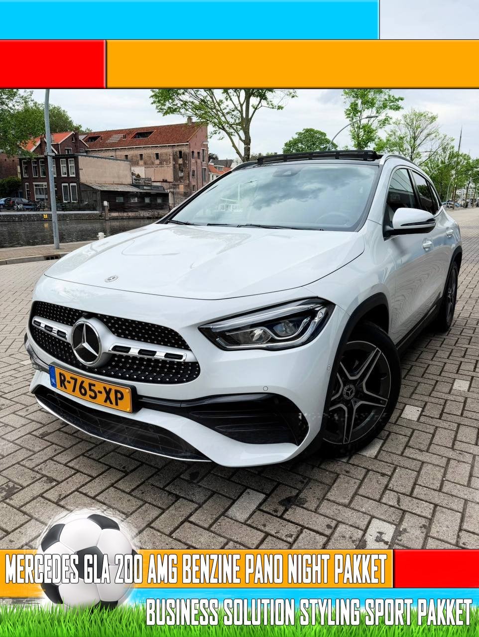 Mercedes GLA 200 PANO Benzine AMG Styling Bns sol Night pkt, 15 km/l, 1800 kg, Zwart, Leder en Stof