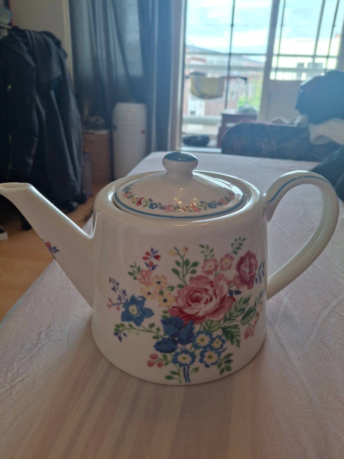 Greengate Elina White Theepot - Nieuw, Huis en Inrichting, Keramiek, Overige typen, Ophalen of Verzenden, Zo goed als nieuw