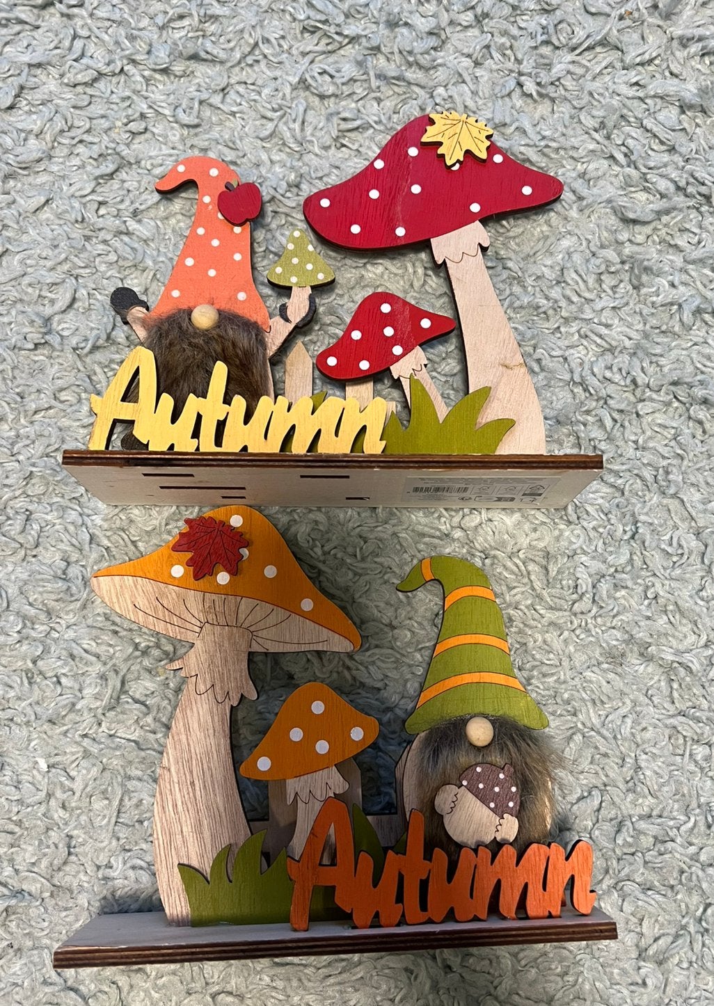 NIEUW, set van 2 herfst decoratie met gnoom en paddenstoel, Huis en Inrichting, Woonaccessoires | Overige, Ophalen of Verzenden
