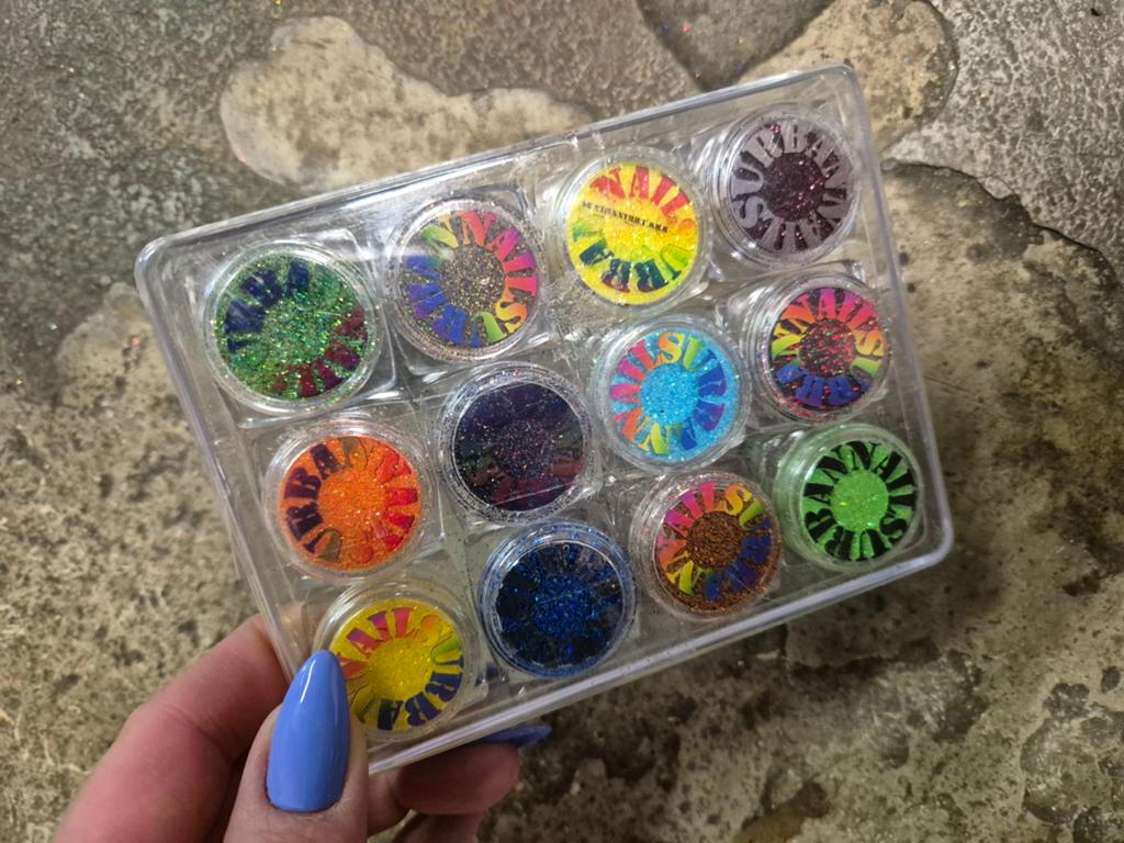Nieuw 12x urban nails diamond line glitters, Overige kleuren, Nieuw, Ophalen of Verzenden, Handen en Nagels