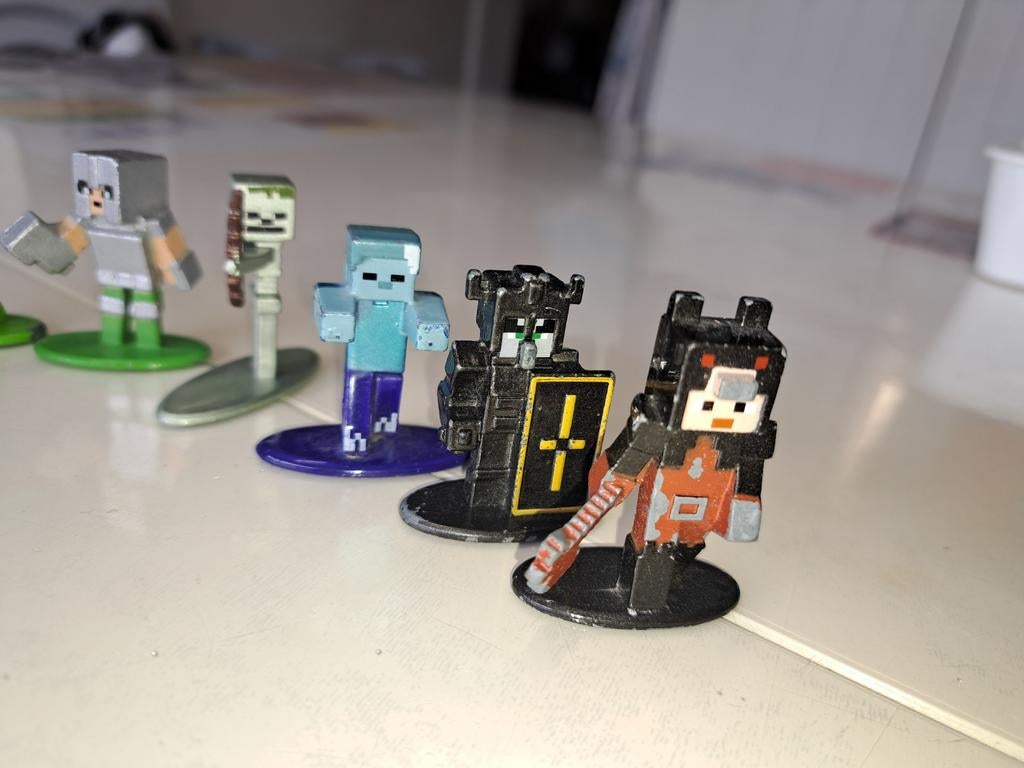 Minecraft verzamel tinnen poppetjes, Ophalen of Verzenden, Gebruikt