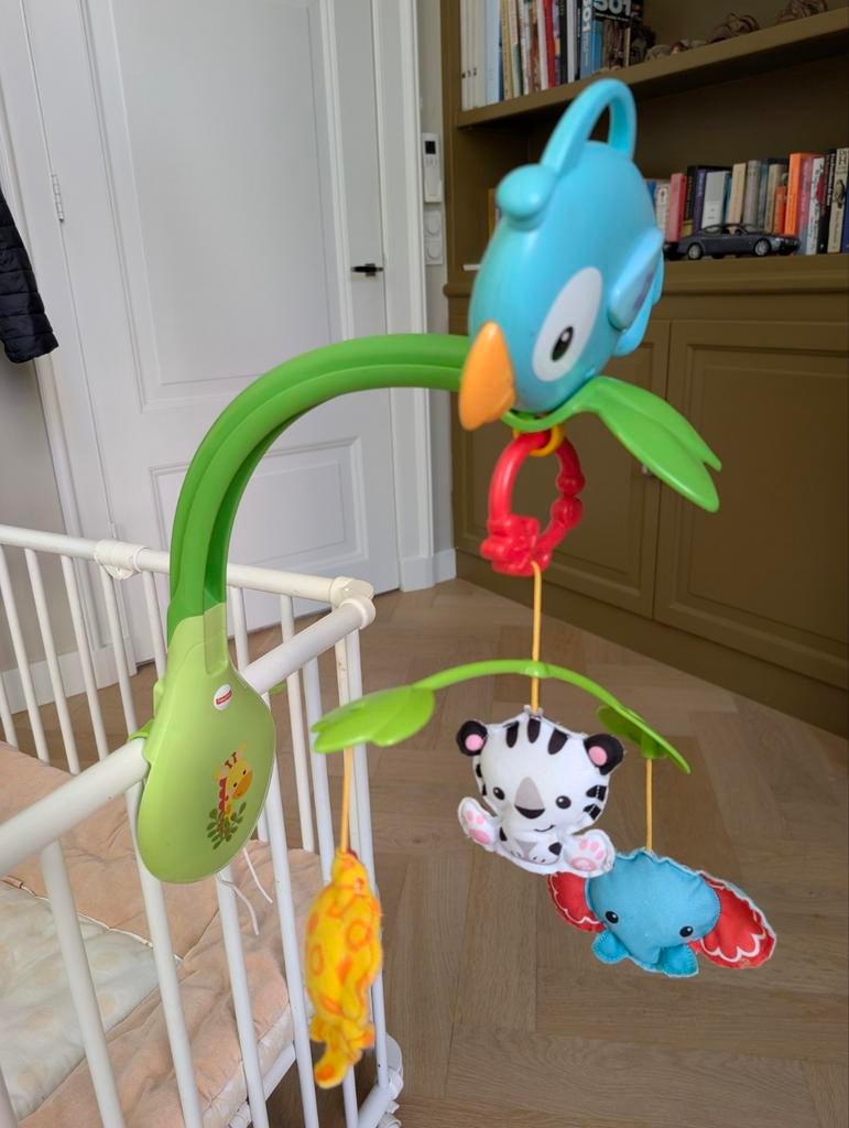 Fisher-Price Wiegmobiel met Geluid en Dieren, Ophalen of Verzenden, Zo goed als nieuw, Mobiel, Met geluid