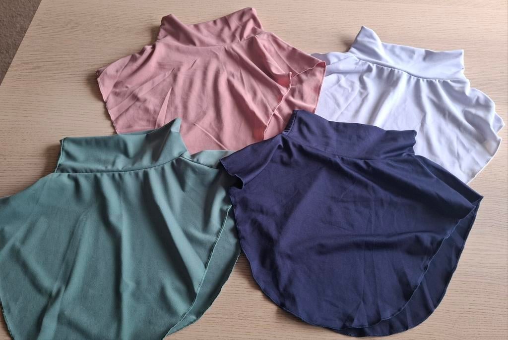 4 Losse Kol Kraagjes: Groen, Blauw, Roze, Lila-wit, Ophalen of Verzenden, Zo goed als nieuw