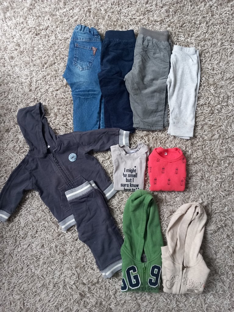 Babykleding kledingpakket maat 68 broeken vesten truien, Ophalen of Verzenden, Gebruikt, Maat 68