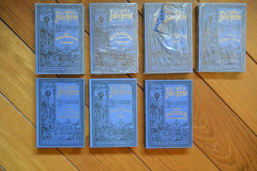 6x Jules Verne Wonderreizen - Blauwe bandjes 1974, Boeken, Ophalen of Verzenden, Gelezen, Jules Verne