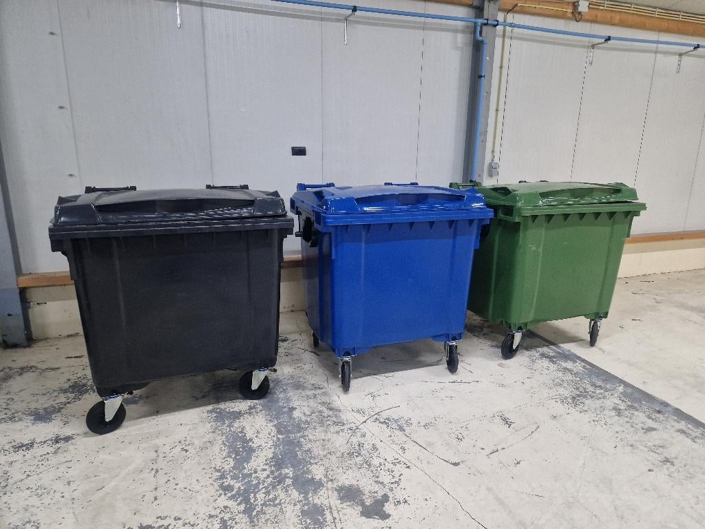 1100 liter afvalcontainer Nieuw! Blauw Zwart Groen, Kunststof, ., Nieuw, 40 liter of meer
