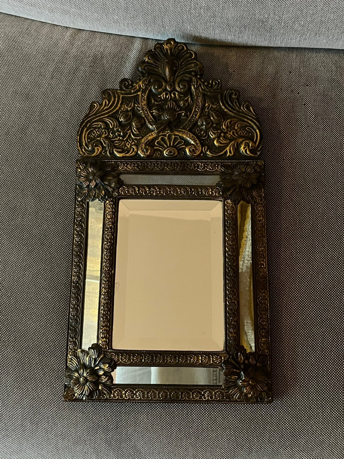 Antieke Franse Bruidsspiegel - Louis XVI Stijl, Ophalen of Verzenden, Rechthoekig, Minder dan 50 cm