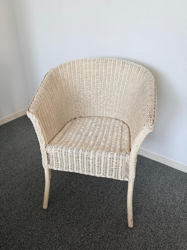 Rieten Stoel wit, Huis en Inrichting, Stoelen, Ophalen, Wit, Eén