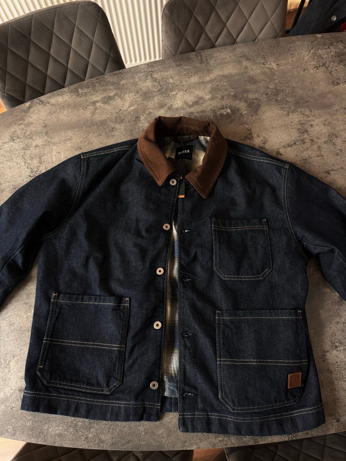BOSS Jas Indigo Denim - Nieuw met labels, Ophalen, Nieuw, Overige maten, Blauw