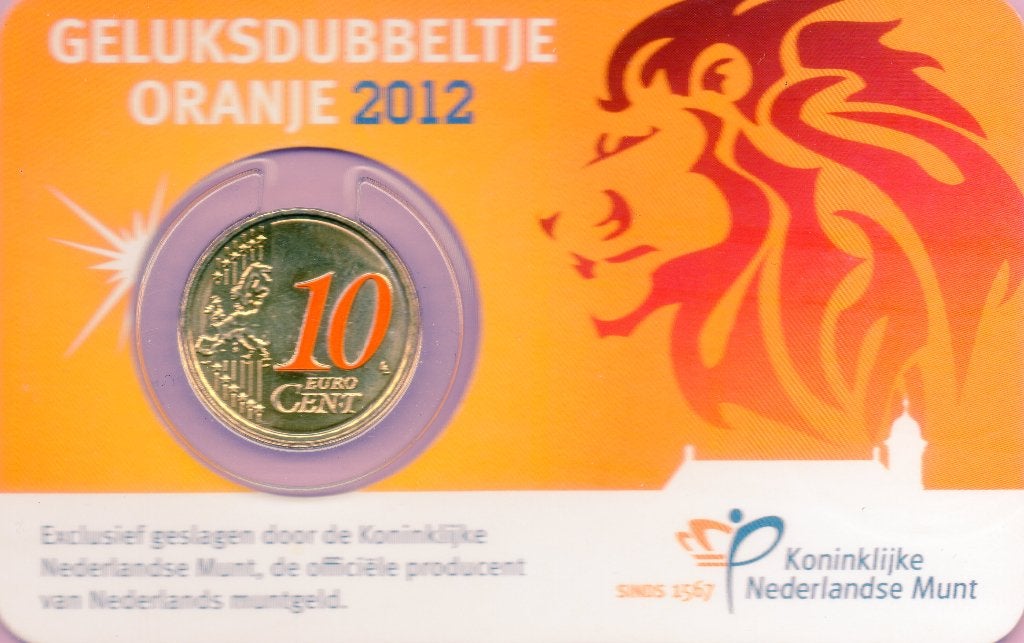 BEATRIX COINCARD 2012 HET GELUKS DUBBELTJE ORANJE, Ophalen of Verzenden, Koningin Beatrix, 10 cent, Setje