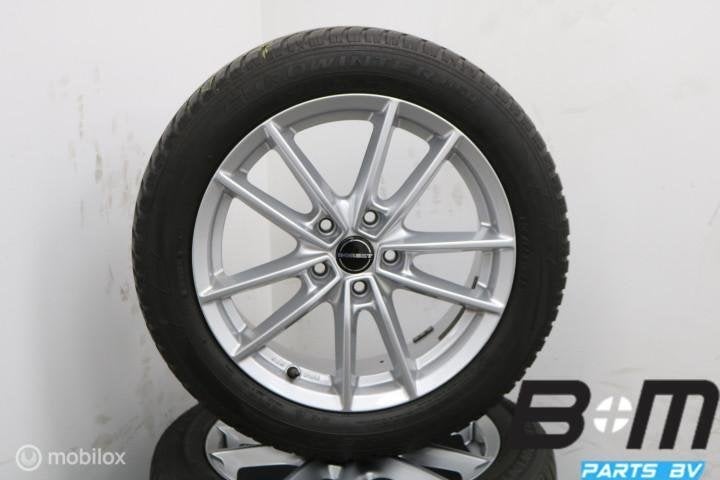 Set 17 inch velgen + winterbanden VW Passat B8 Borbet, Gebruikt, Banden en Velgen, 17 inch