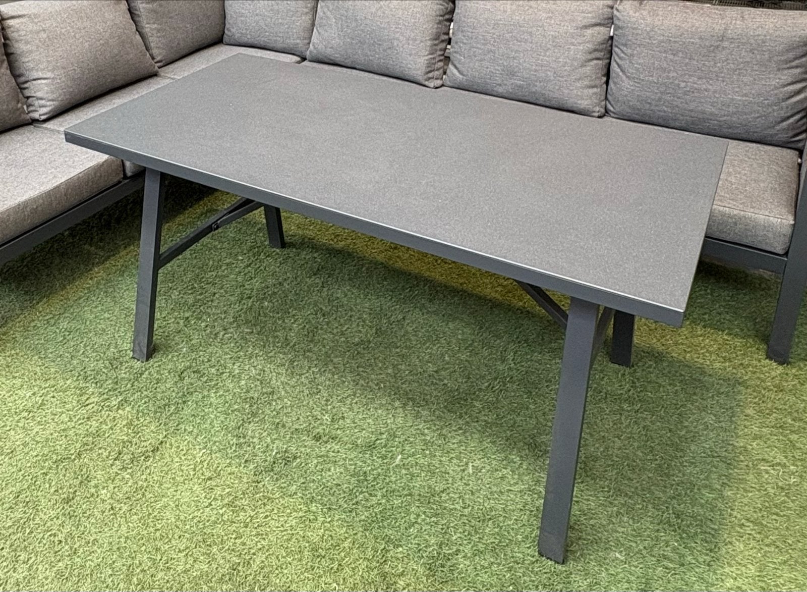 Nieuwe rechthoekige tuintafel - Antraciet aluminium, Tuin en Terras, Ophalen, Nieuw, Rechthoekig, Metaal