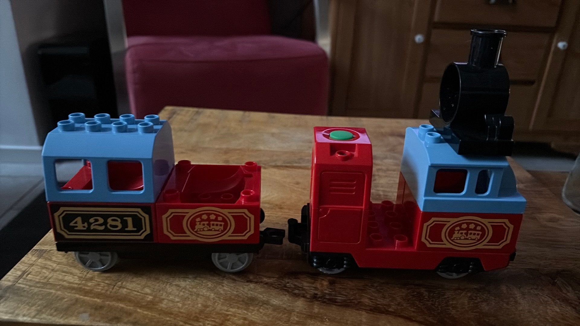 Duplo locomotief en aanhanger, Ophalen, Zo goed als nieuw