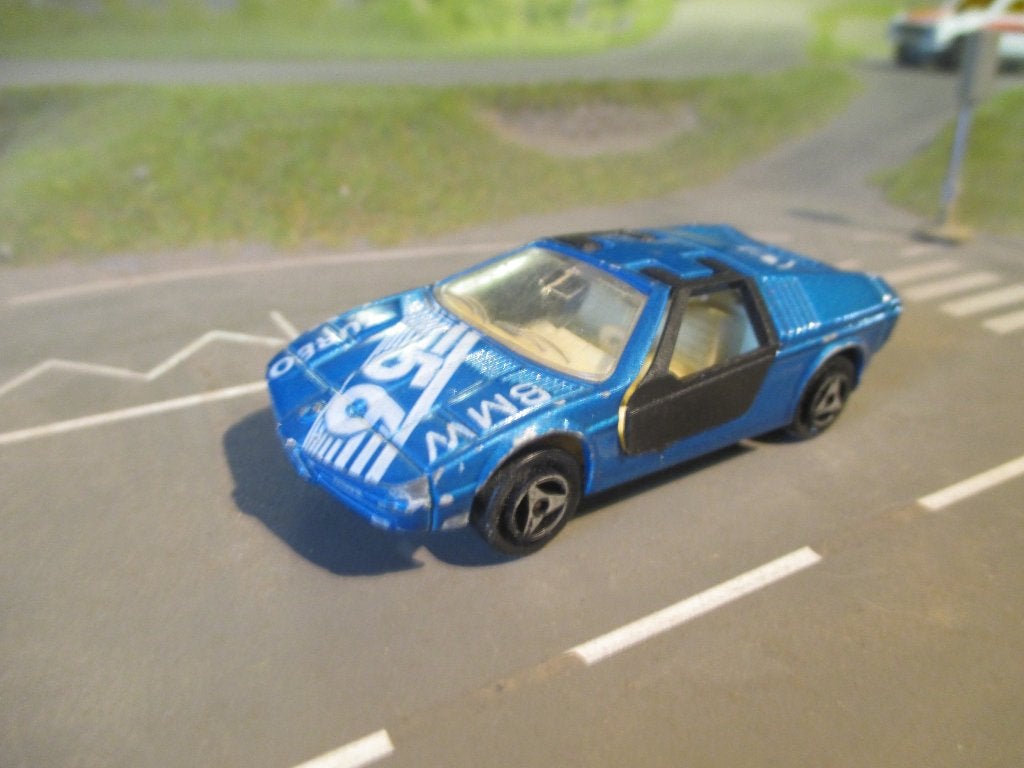 1/60 BMW Turbo - Majorette metallic-blauw, Ophalen of Verzenden, Gebruikt, Auto