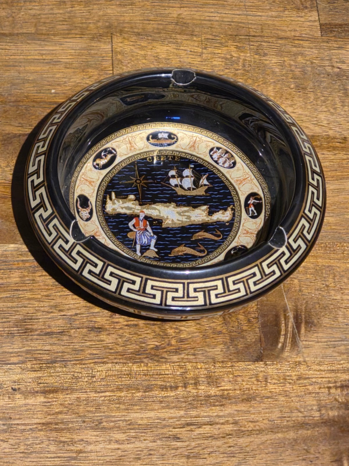 Vintage Griekse asbak 24K goud V. Stakias Designs Kreta, Ophalen of Verzenden