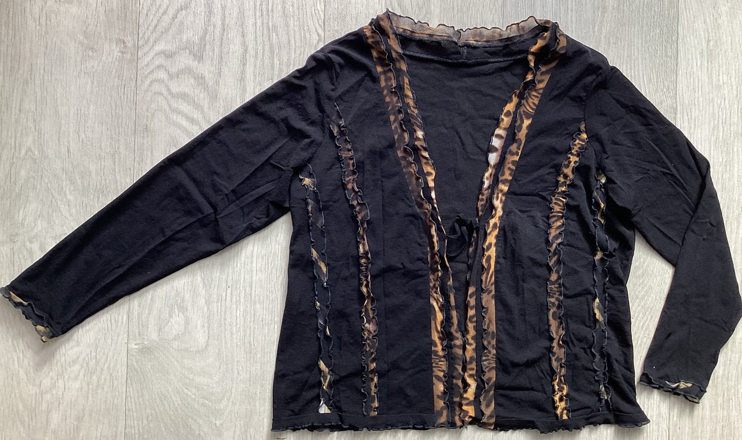 Zwart vestje maat XL met luipaardprint, Ophalen of Verzenden, Zo goed als nieuw, Maat 46/48 (XL) of groter, Zwart