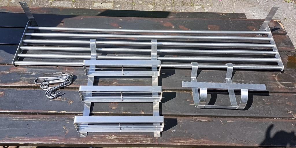 Metalen keukenrek met kruidenrekje,  keukenrolhouder, haken, Ophalen, Zilver, Metaal, Overige merken