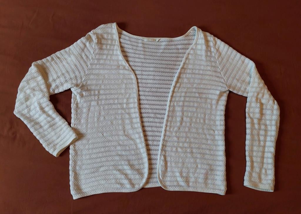Wit gebreid vest maat M lange mouwen Only katoen lente zomer, Maat 38/40 (M), Wit, Ophalen of Verzenden, ONLY
