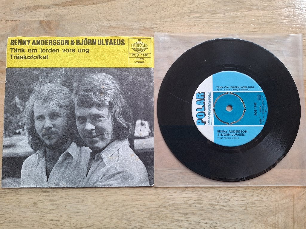 Uit Zweden pré ABBA single van Benny en Björn, Fotohoes, Ophalen of Verzenden, Gebruikt, Pop